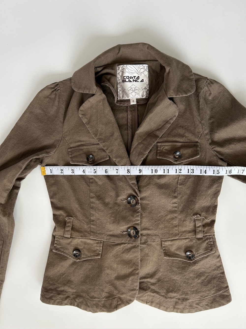 Vintage Olive Tailored Button Up Blazer - Picture 2 of 5